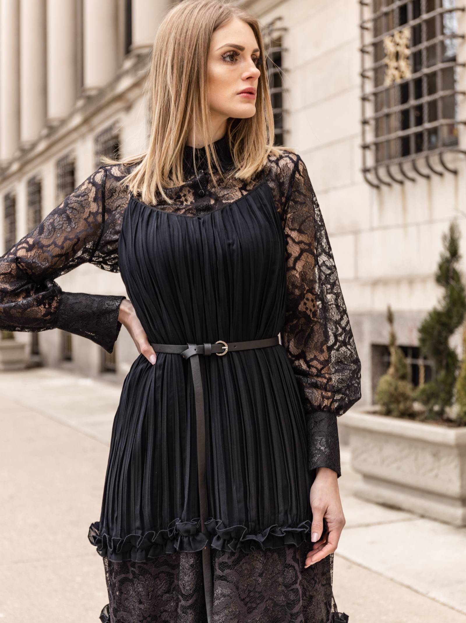 Three Piece Emily Maxi Dress Lace Detail Black SETAERASO Three Piece Emily Maxi Dress Lace Detail Black SETAERASO